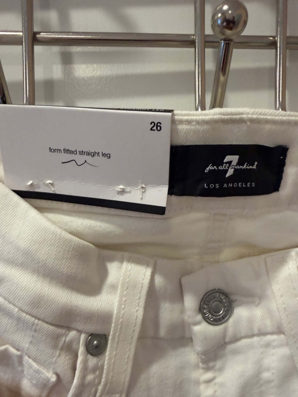 7 for all mankind White Straight-Leg Jeans - Picture 3 of 5